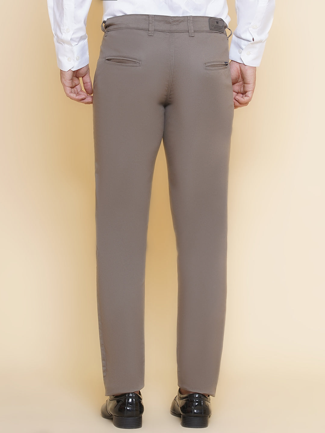 Louis Monarch Men Regular Fit Coffie Pure Cotton Trousers